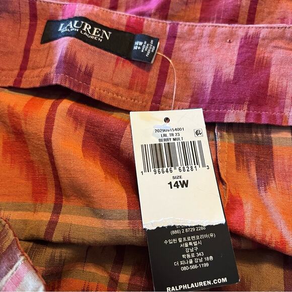 Lauren Ralph Lauren True Wrap Skirt Above  Knee Geo Motif Ruffle Ikat  NEW 14 - Picture 9 of 11